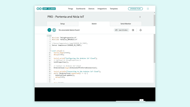 Arduino IoT Cloud - Sketch tab