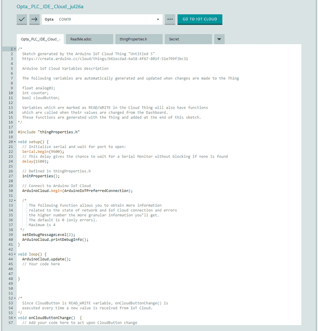 Arduino IoT Cloud Full Editor