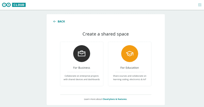Shared Space type selection