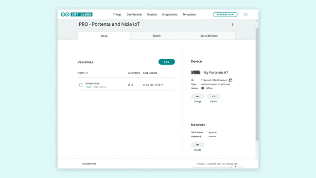 Arduino IoT Cloud - Thing Setup